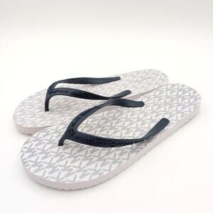 Michael Kors Monogram Flip Flop Sandals Women's Lightweight PVC Size US10M EU41